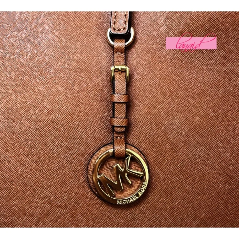 Michael Kors Jet Set Saffiano Leather Tote Bag Luggage Large Big Shoulder Purse